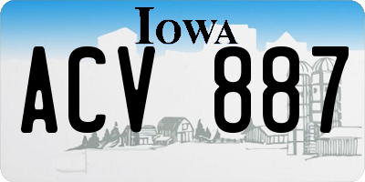 IA license plate ACV887