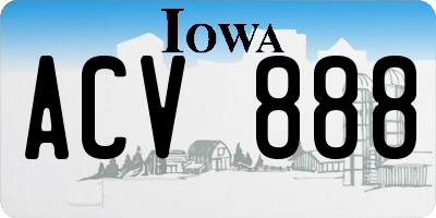 IA license plate ACV888