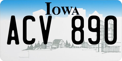 IA license plate ACV890