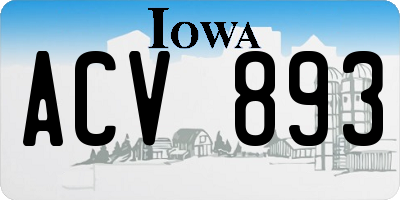 IA license plate ACV893