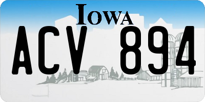 IA license plate ACV894