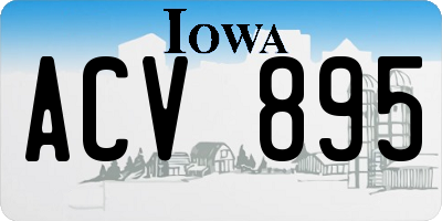IA license plate ACV895