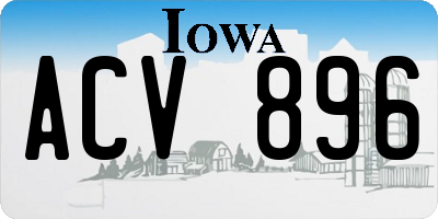 IA license plate ACV896