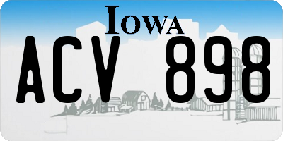 IA license plate ACV898