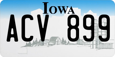 IA license plate ACV899