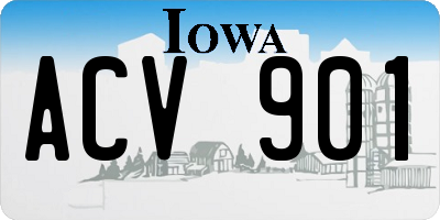 IA license plate ACV901