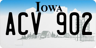 IA license plate ACV902