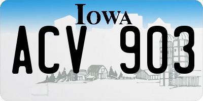 IA license plate ACV903