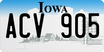 IA license plate ACV905