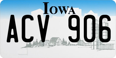 IA license plate ACV906