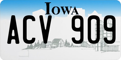 IA license plate ACV909