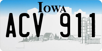 IA license plate ACV911