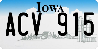 IA license plate ACV915