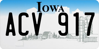 IA license plate ACV917