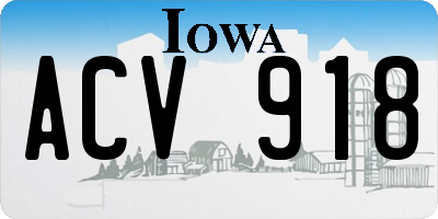 IA license plate ACV918