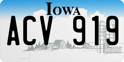 IA license plate ACV919