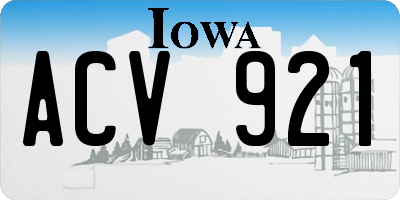 IA license plate ACV921