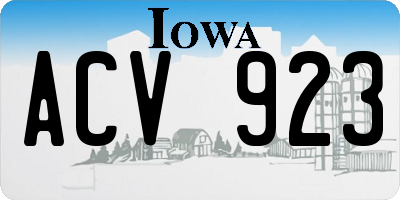 IA license plate ACV923