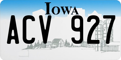 IA license plate ACV927
