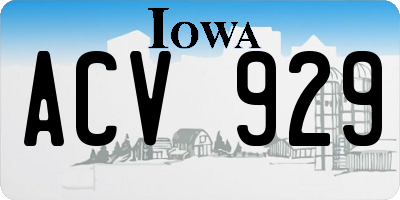 IA license plate ACV929