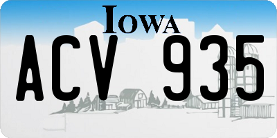 IA license plate ACV935