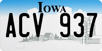 IA license plate ACV937