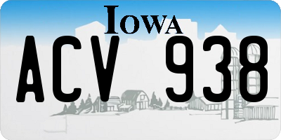 IA license plate ACV938