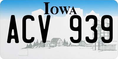 IA license plate ACV939