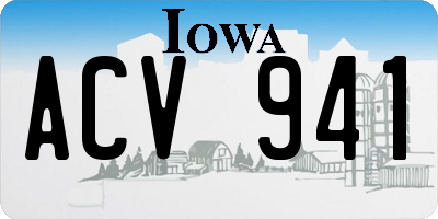 IA license plate ACV941