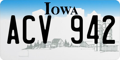 IA license plate ACV942