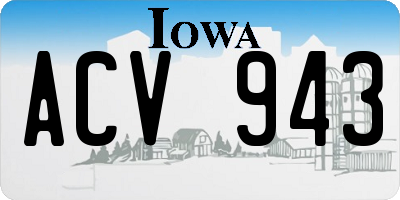 IA license plate ACV943