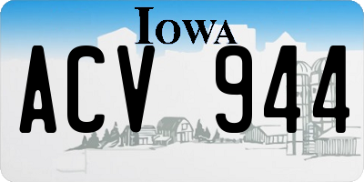 IA license plate ACV944