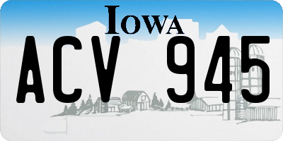 IA license plate ACV945