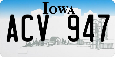 IA license plate ACV947