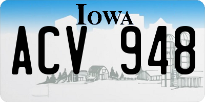 IA license plate ACV948