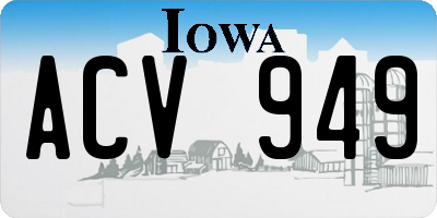 IA license plate ACV949