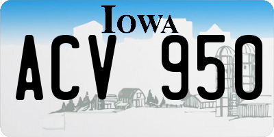 IA license plate ACV950