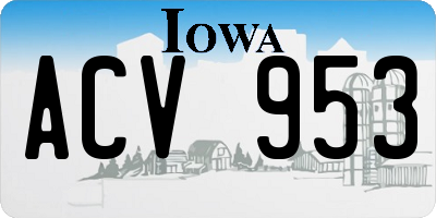 IA license plate ACV953