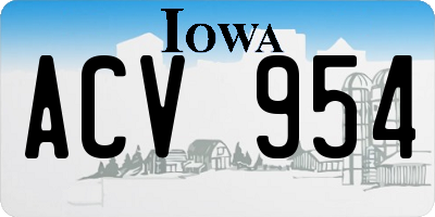 IA license plate ACV954