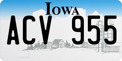 IA license plate ACV955