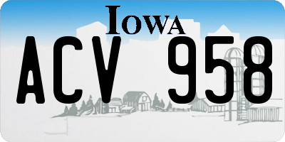 IA license plate ACV958