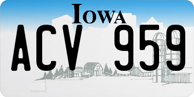 IA license plate ACV959