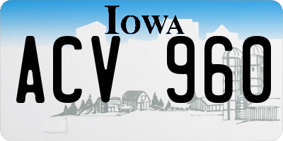 IA license plate ACV960
