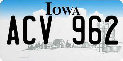 IA license plate ACV962