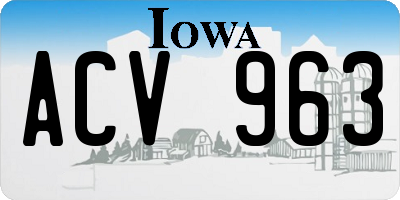 IA license plate ACV963