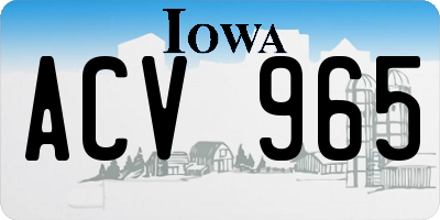 IA license plate ACV965