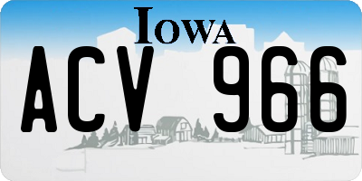 IA license plate ACV966