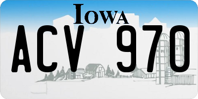 IA license plate ACV970