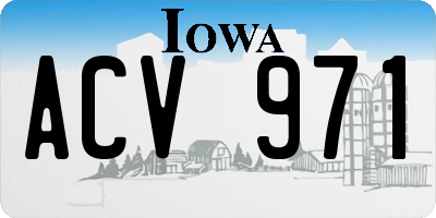 IA license plate ACV971