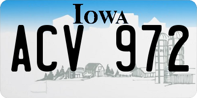 IA license plate ACV972